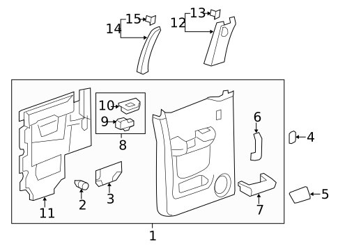 Interior Trim - Rear Door for 2013 GMC Sierra 2500 HD #8
