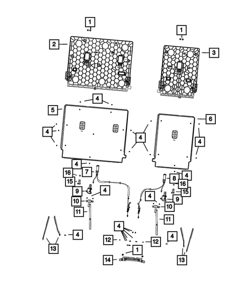 Rear Seats - Third Row Adjusters, Recliners, Shields and Risers for 2022 Jeep Grand Wagoneer #4