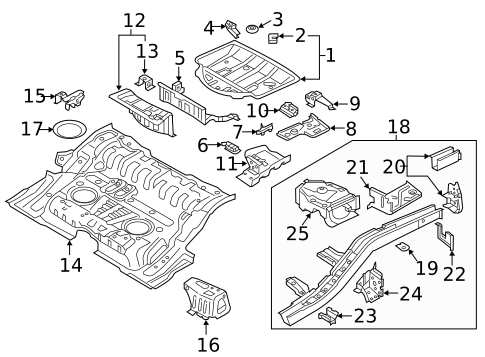 Rear Floor & Rails for 2018 Porsche Cayenne #0