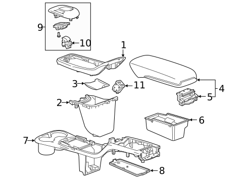 Center Console for 2017 Chevrolet Bolt EV #2