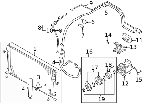 Condenser, Compressor & Lines for 2002 Mitsubishi Lancer #0