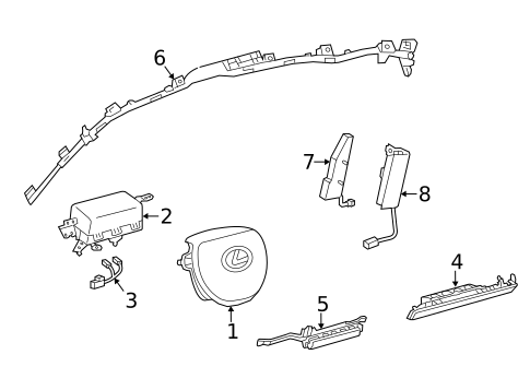 Air Bag Components for 2013 Lexus ES350 #0