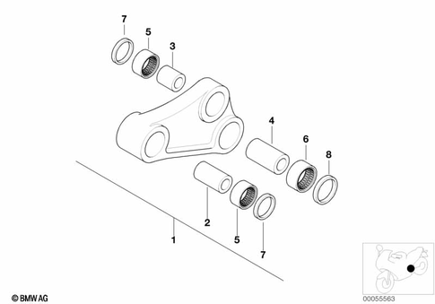 Spring Strut, Mounted Parts for 2008 BMW-Motorrad F 650 GS #1