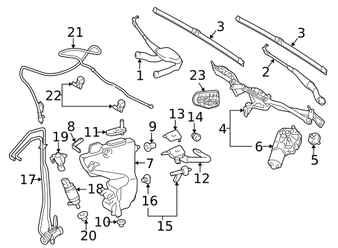 Wiper & Washer Components for 2006 Mercedes-Benz CLS55 AMG #0