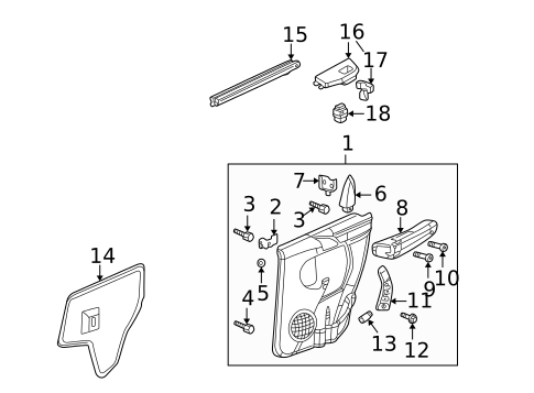 Rear Door for 2002 Pontiac Aztek #3