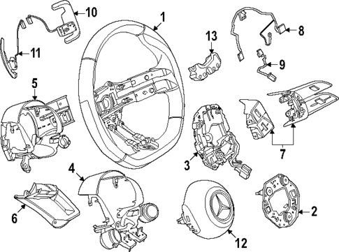 Steering Wheel & Trim for 2025 Mercedes-Benz GLC43 AMG #0