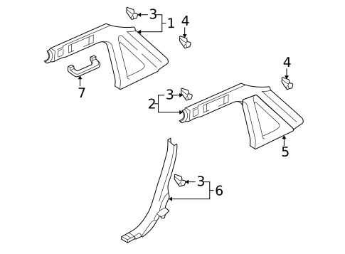 Interior Trim - Quarter Panels for 2000 Audi A6 Quattro #0