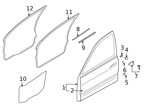 Door & Components for 2007 Mitsubishi Galant #0