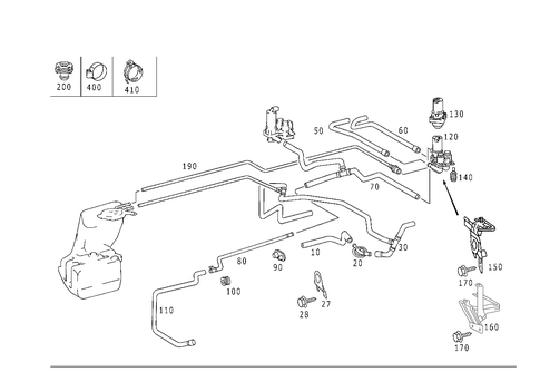 Heating Water Lines for a/C System in Rear for 2002 Mercedes-Benz S55 AMG #1