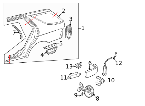 Quarter Panel & Components for 2005 Saab 9-5 #0
