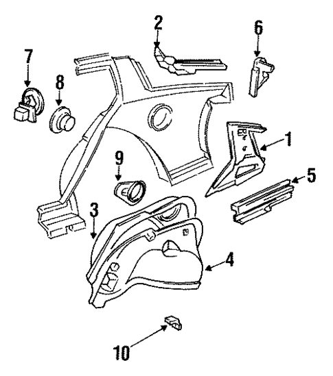 Inner Structure for 1992 Chevrolet Cavalier #2