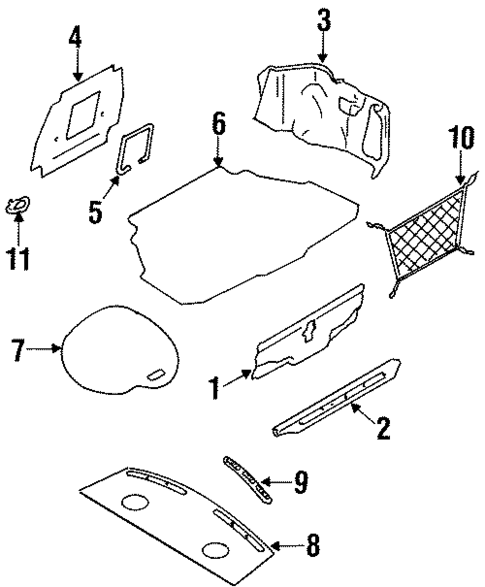 INTERIOR TRIM - REAR BODY for 1996 INFINITI I30 #0
