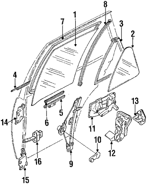 Glass - Rear Door for 1994 Suzuki Swift #0