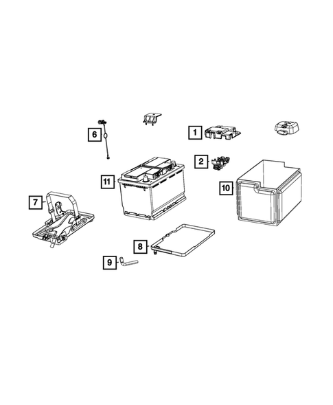 Battery, Battery Tray and Cables for 2021 Fiat 500X #0