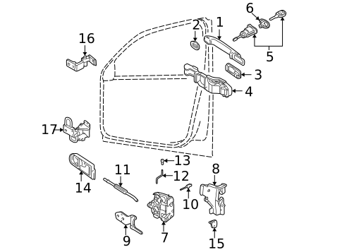 Lock & Hardware for 2001 Volkswagen Passat #3