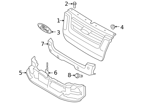 Grille & Components for 2008 Ford Explorer #0