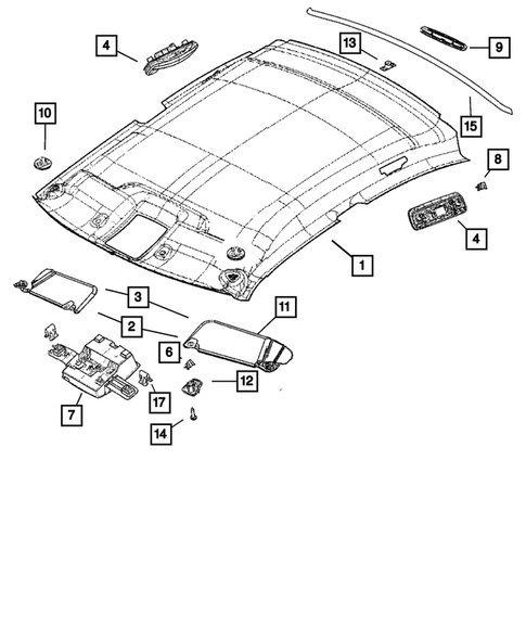 Headliners-Visors-Assist Straps for 2012 Chrysler 300 #0