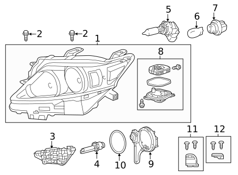 Bulbs - Chassis for 2015 Lexus RX350 #1