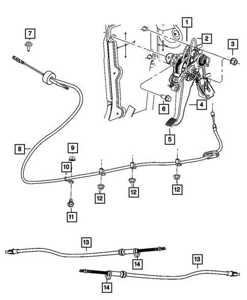 Parking Brake Level, Cables, and Rear Disc Park Brake Assembly for 2021 Dodge Charger #1