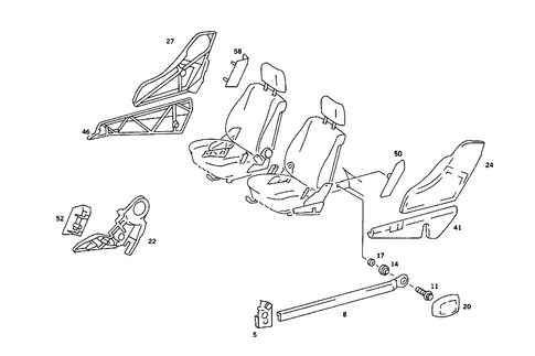 Belt Lock Mounting, Covering for 1990 Mercedes-Benz 190E #1