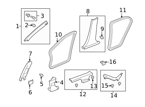 Interior Trim - Pillars for 2012 Honda Accord #0
