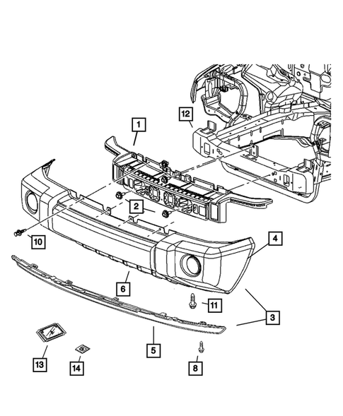Front Bumper and Fascia for 2006 Jeep Commander #0