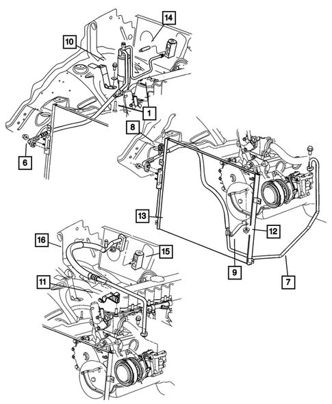Air Conditioner and Heater Plumbing for 2003 Jeep Grand Cherokee #1