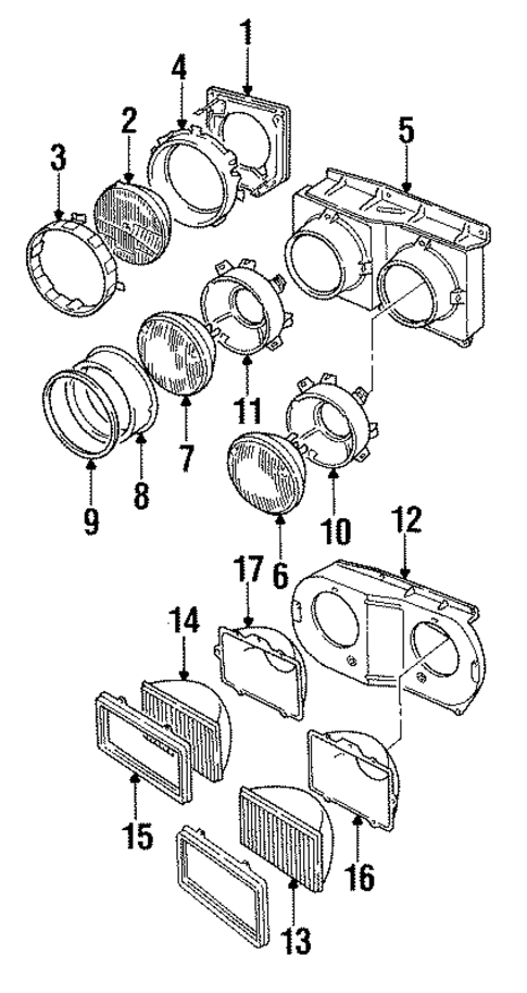 Headlamp Components for 1984 Volvo 244 #0