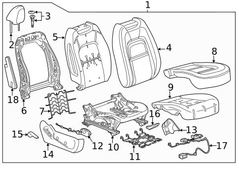 Passenger Seat Components for 2018 Chevrolet Colorado #1