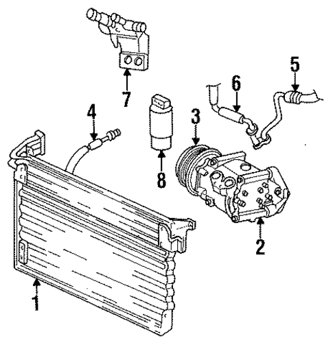Condenser, Compressor & Lines for 2000 Dodge Stratus #0