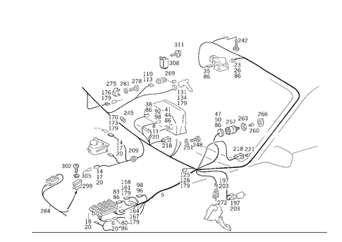 Inboard Cable Harness & Belt Warning Device for 1989 Mercedes-Benz 300E #1