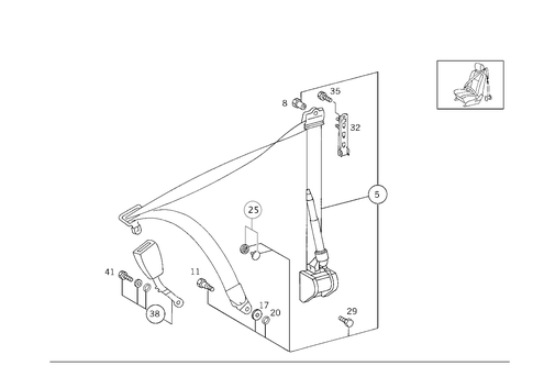 Front Seat Safety Belt for 1999 Mercedes-Benz E430 #0