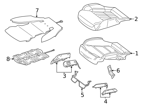 Passenger Seat Components for 2016 Mercedes-Benz SL400 #1