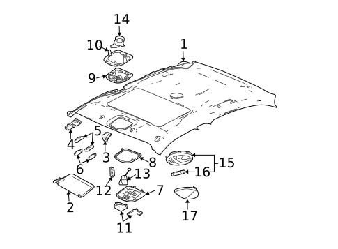 Interior Trim - Roof for 2009 Pontiac G6 #3