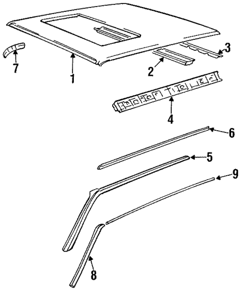 Roof & Components for 1995 Volvo 960 #1