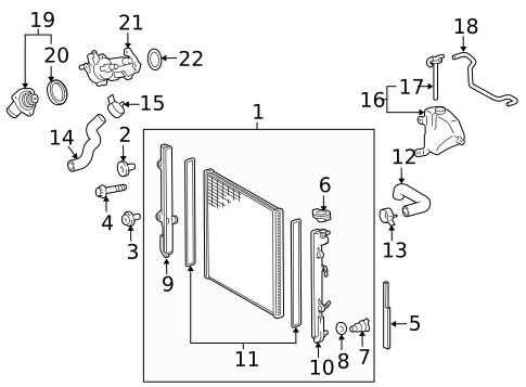 Radiator & Components for 2017 Lexus GX460 #0