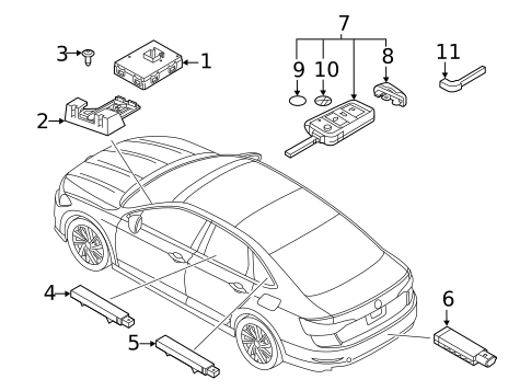 Keyless Entry Components for 2021 Volkswagen Jetta #0
