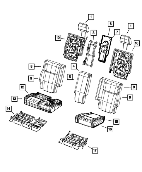Rear Seats - Second Row for 2009 Dodge Journey #1