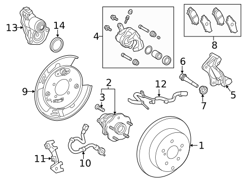 Rear Brakes for 2018 Lexus RX450hL #1