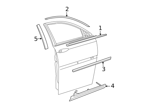 Exterior Trim - Front Door for 2008 Chrysler Pacifica #0