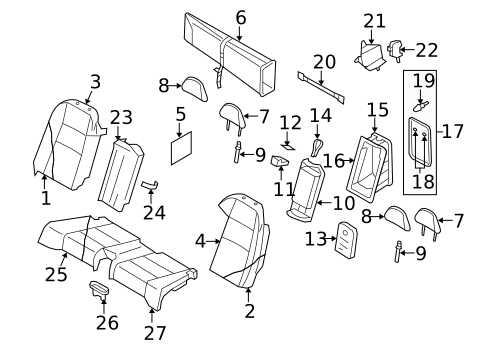 Rear Seat Components for 2010 Volvo C70 #0