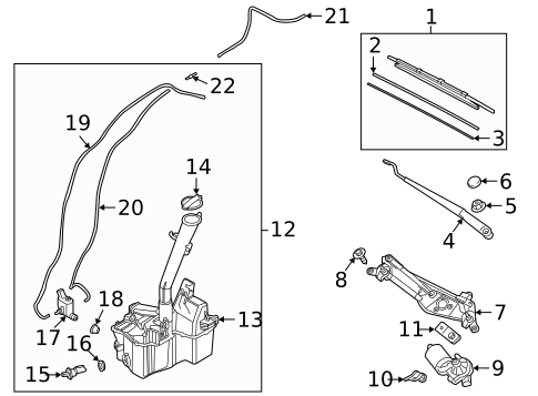 Windshield Wiper Arm, Blade, & Related Components for 2025 Hyundai Tucson #0