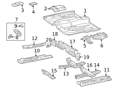 Floor & Rails for 2000 Toyota Solara #0