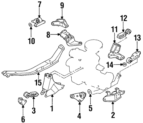 Engine & Trans Mounting for 1990 Nissan Sentra #3