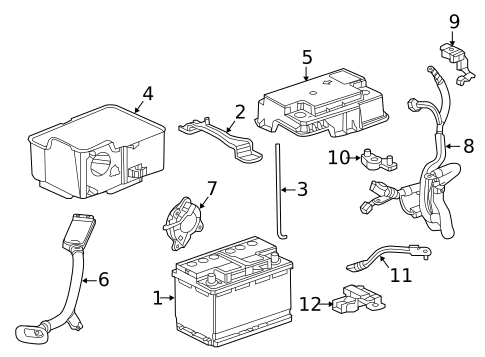 Battery & Related Components for 2018 Acura MDX #0