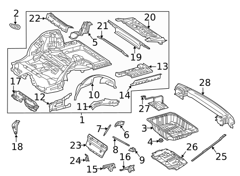 Rear Floor & Rails for 2020 Mercedes-Benz AMG® GT 63 S #0