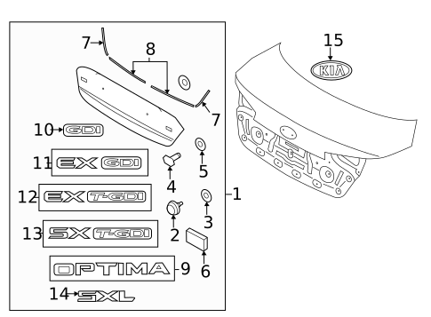 Exterior Trim - Trunk for 2012 Kia Optima #1