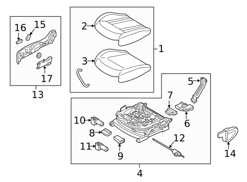 Passenger Seat Components for 2019 Genesis G70 #1