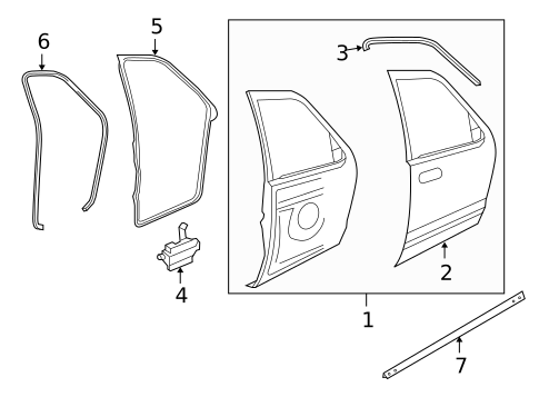 Door & Components for 2008 Ford Explorer Sport Trac #0