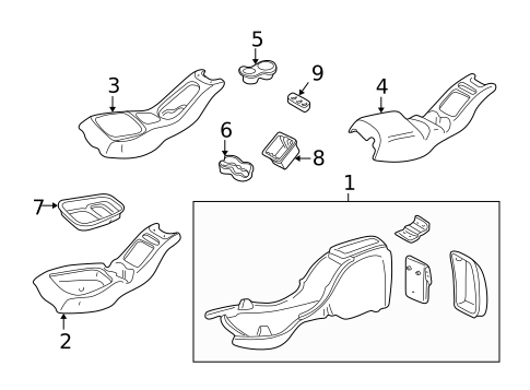 Center Console for 2001 GMC Jimmy #1